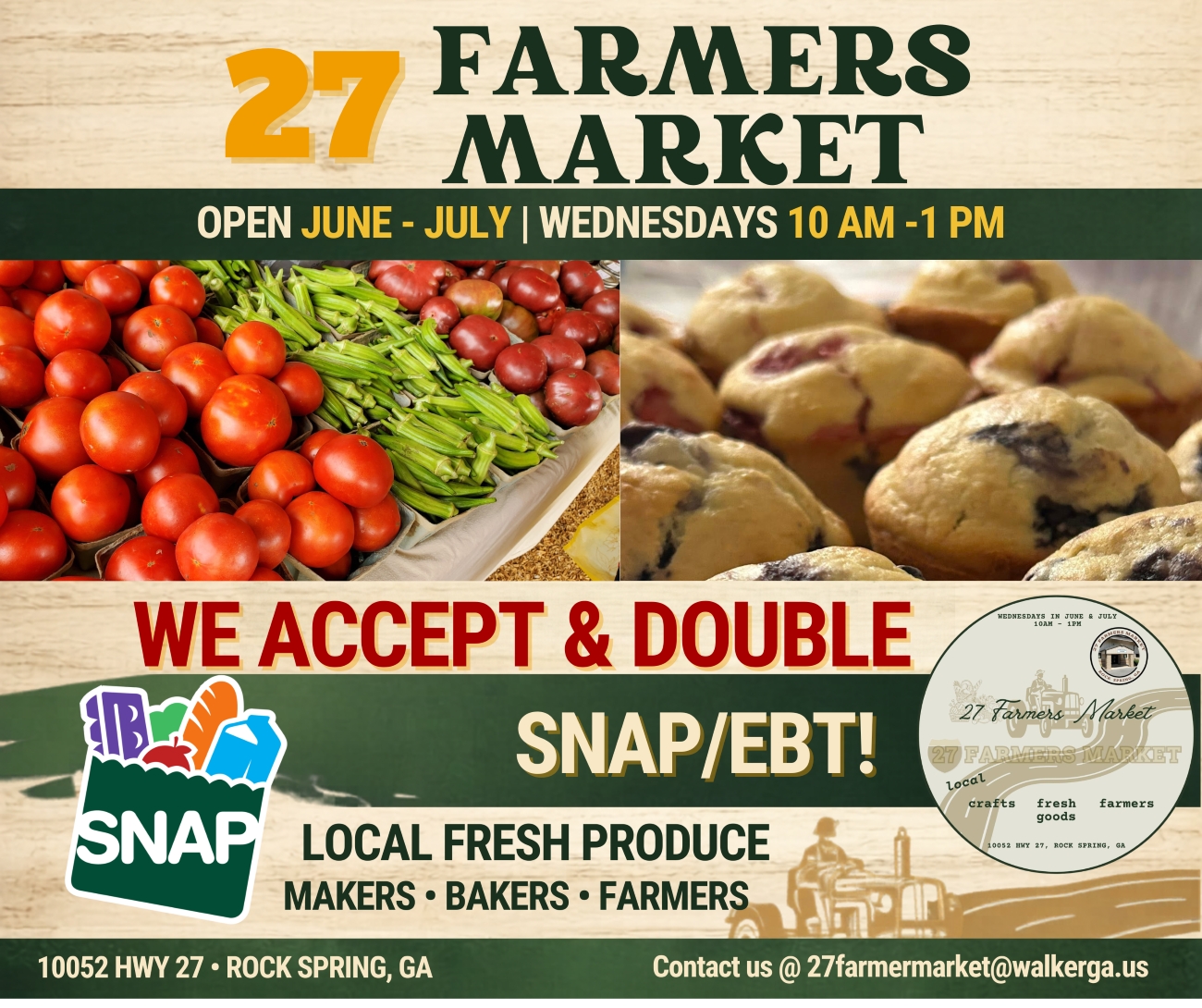An ad for the 27 Farmer market