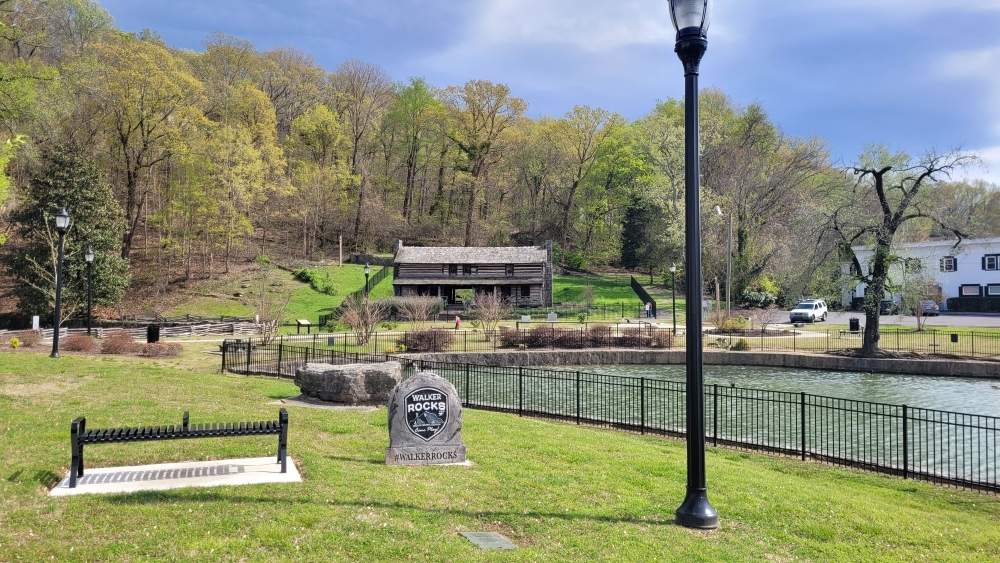 The John Ross Home with a Walker Rocks boulder in front of it